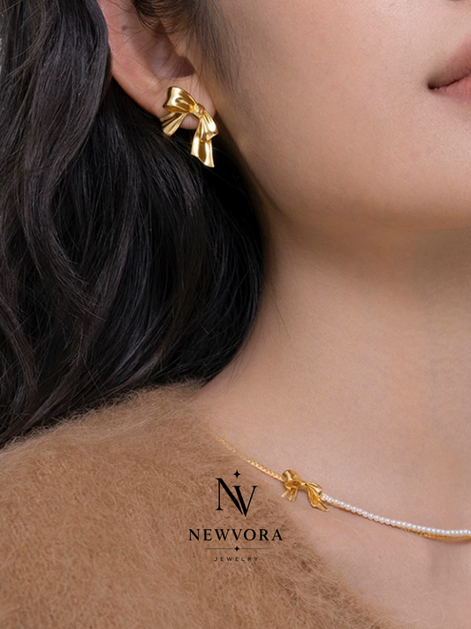 Radiant Ribbon Bow Earrings