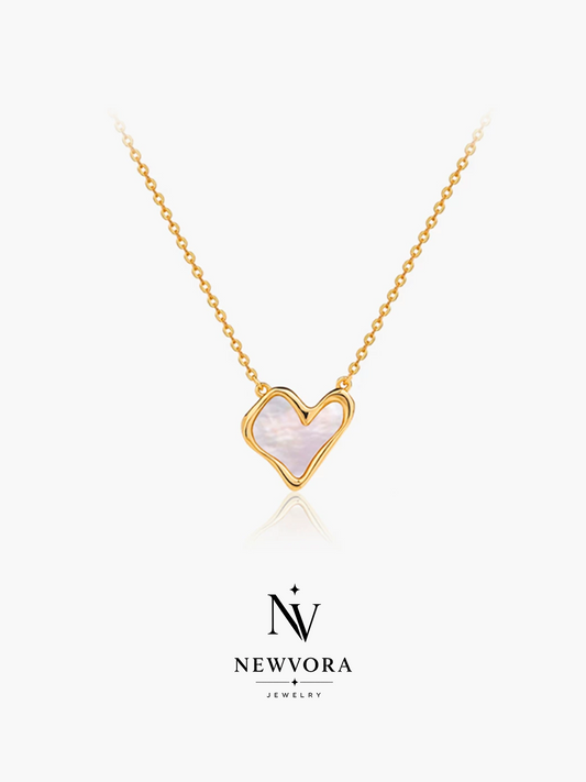 Cream Heart Glow Necklace