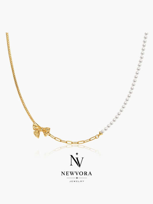Silk Whisper Bow Necklace
