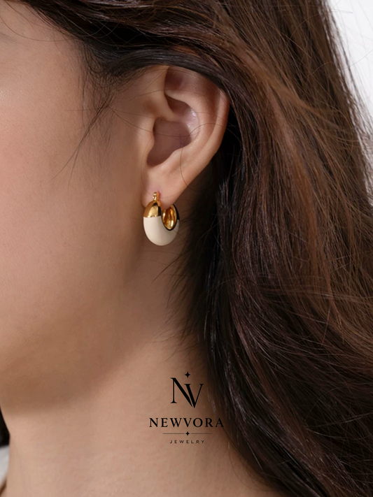Ivory Enamel Fusion Earrings