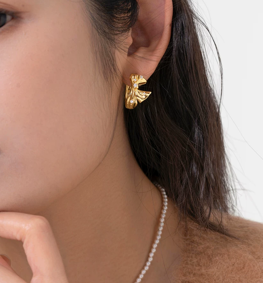 Classic Bow Mood Hoop Earrings