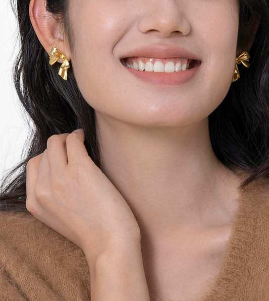 Radiant Ribbon Bow Earrings
